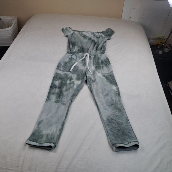 VICI Collection Tie Dye Pocketed Jumpsuit Green Size M - Picture 6 of 9